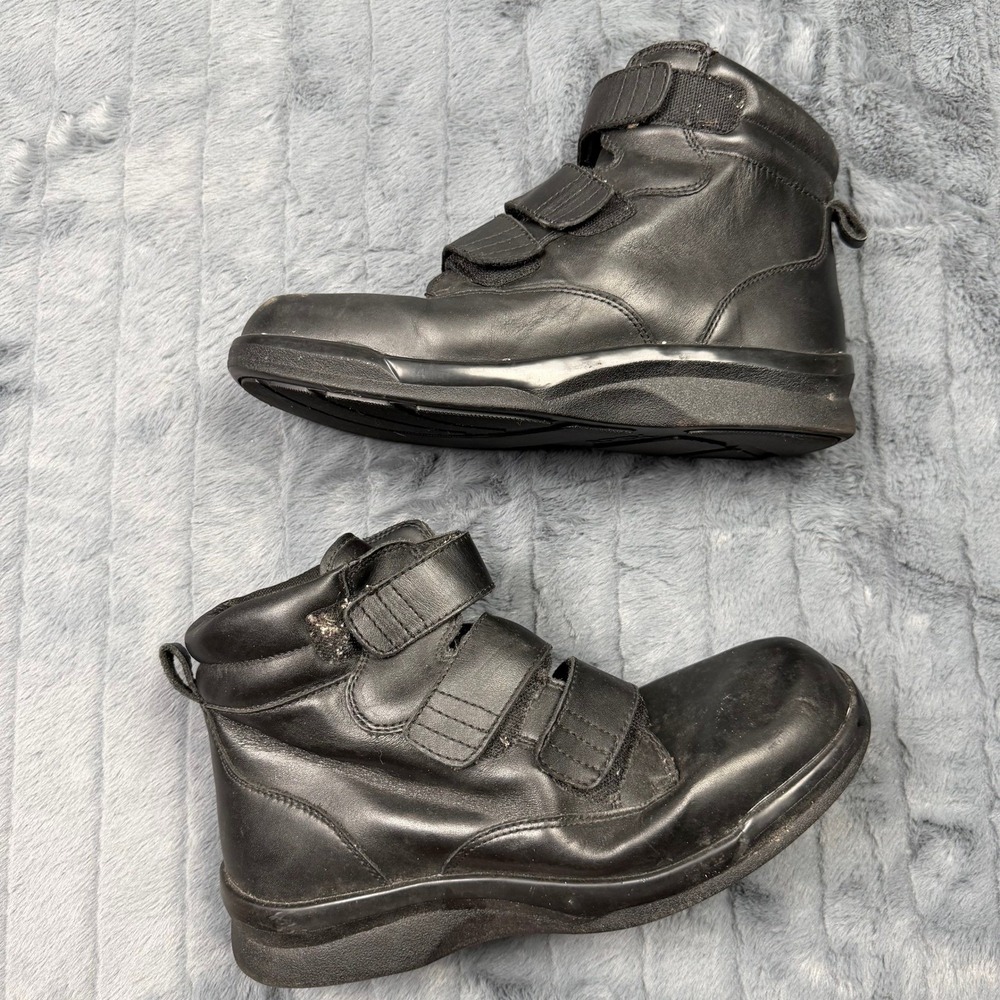 Apex B4200M Mens Black Leather Triple Strap High Top Walking Shoes 11.5 X-Wide